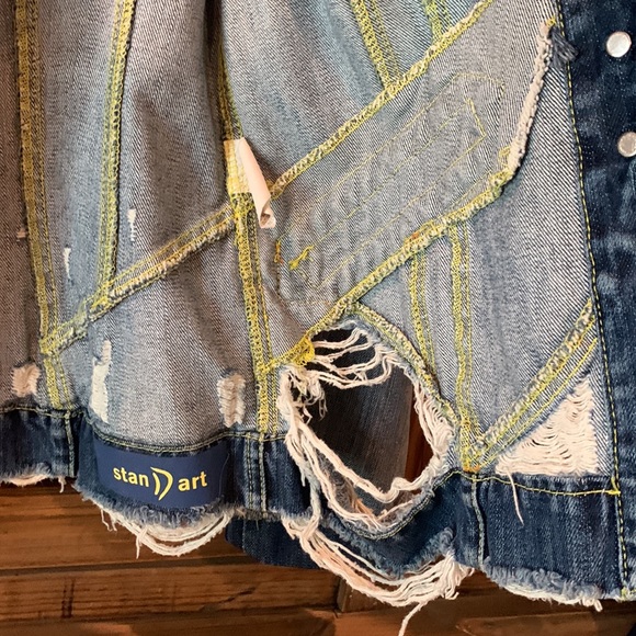Dondup distressed denim jacket size M - Picture 10 of 11